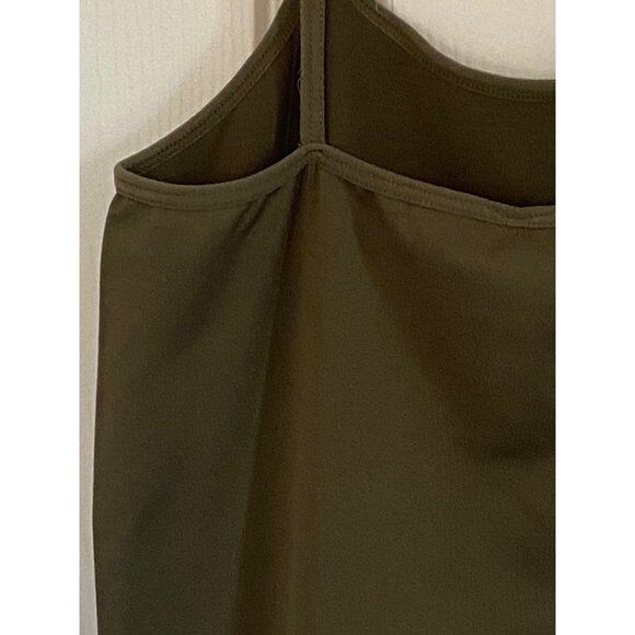 Olive Green Spaghetti Strap Cami Tank Top For Women by Colorful - Picture 10 of 14